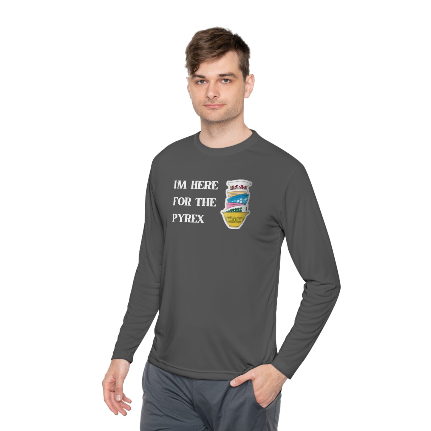 I'm Here for the Pyrex Unisex Lightweight Long Sleeve Tee Reseller Thrifter