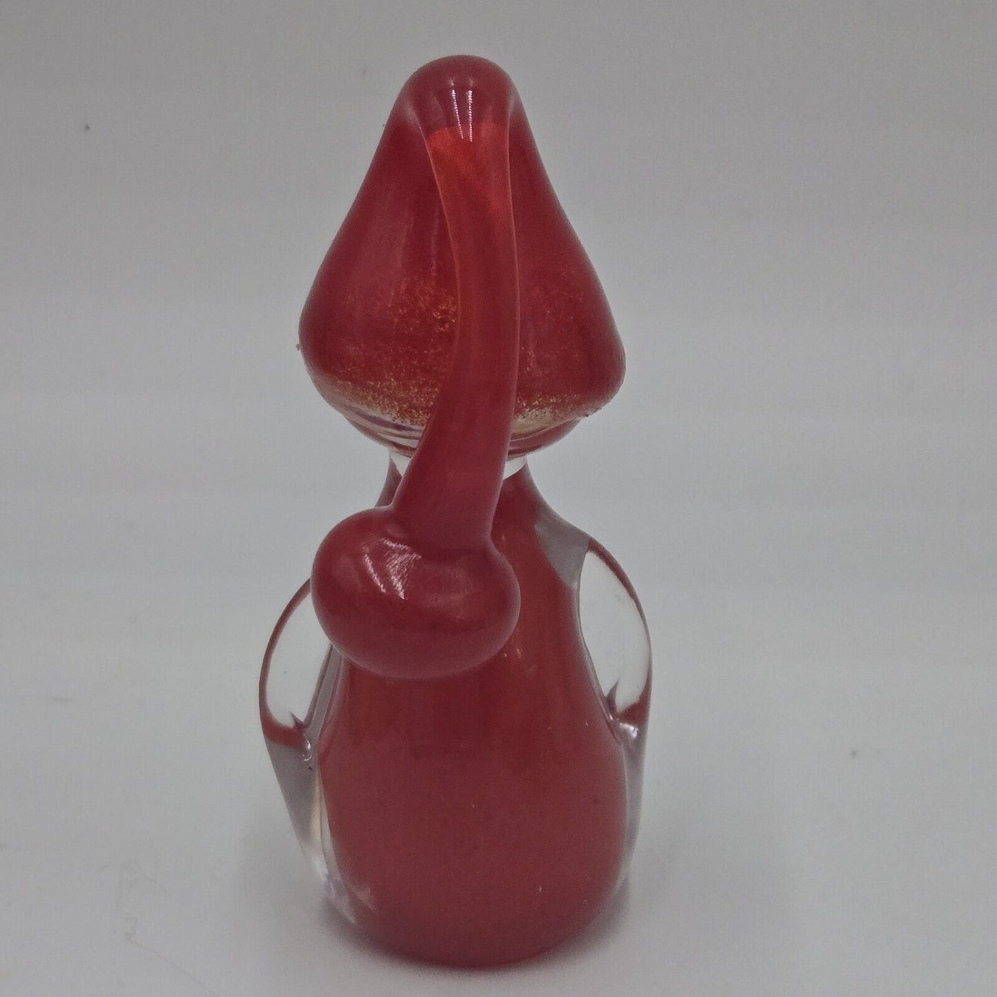 AS Glass Nuutajarvi Hand Blown Gnome Figurine Red Paperweight Finnish Finland