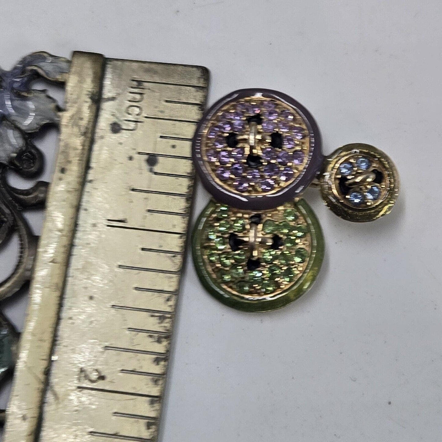 Vintage MONET Unique Rhinestones Sewing Buttons Cluster Brooch Pin Seamstress