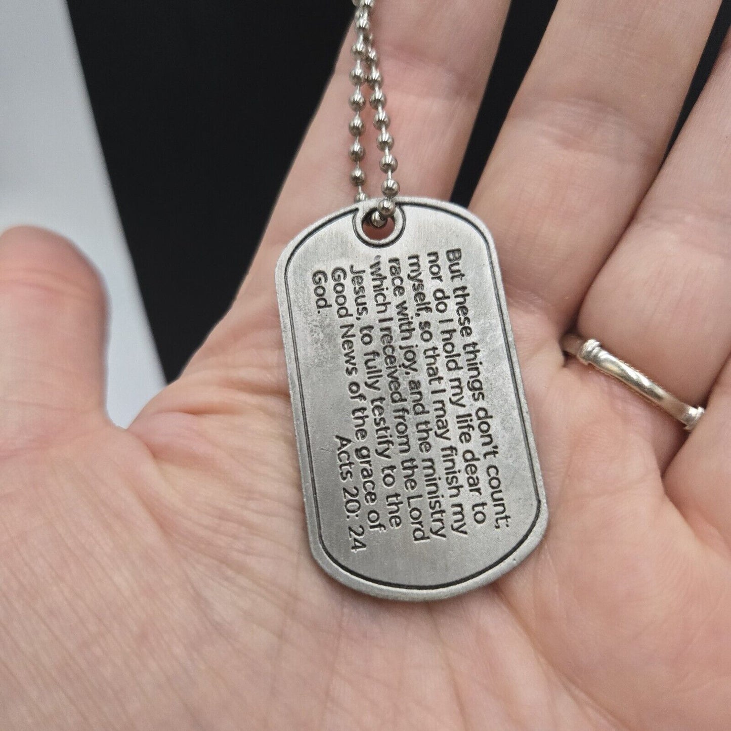 Vintage Jeremy Camp Beyond Measure Concert Dog Tag Necklace Scripture Merch