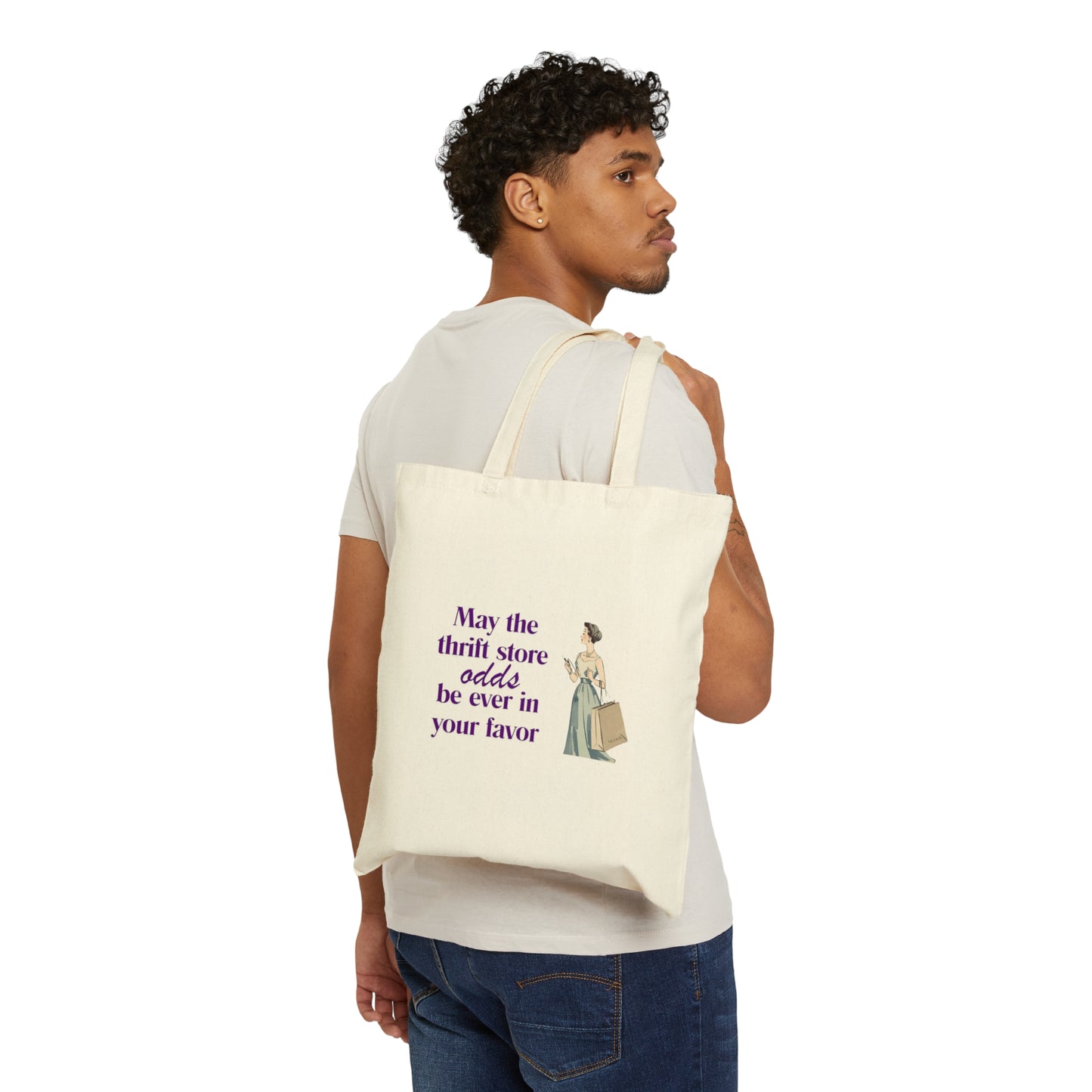 May the Thrift Store Odds Be Ever in Your Favor Reseller Cotton Canvas Tote Bag