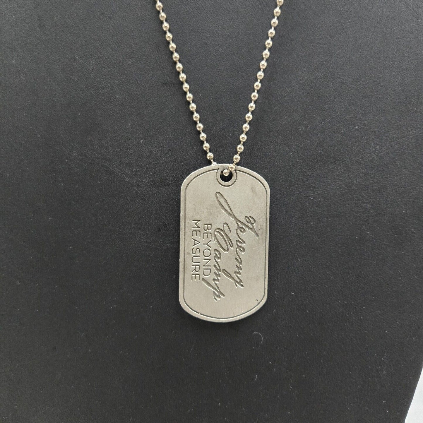 Vintage Jeremy Camp Beyond Measure Concert Dog Tag Necklace Scripture Merch