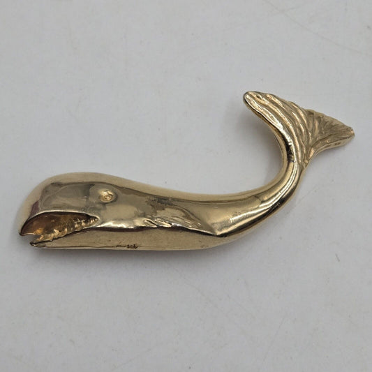 Vintage Rare Accessocraft NYC Large Whale Gold Tone Pin Brooch