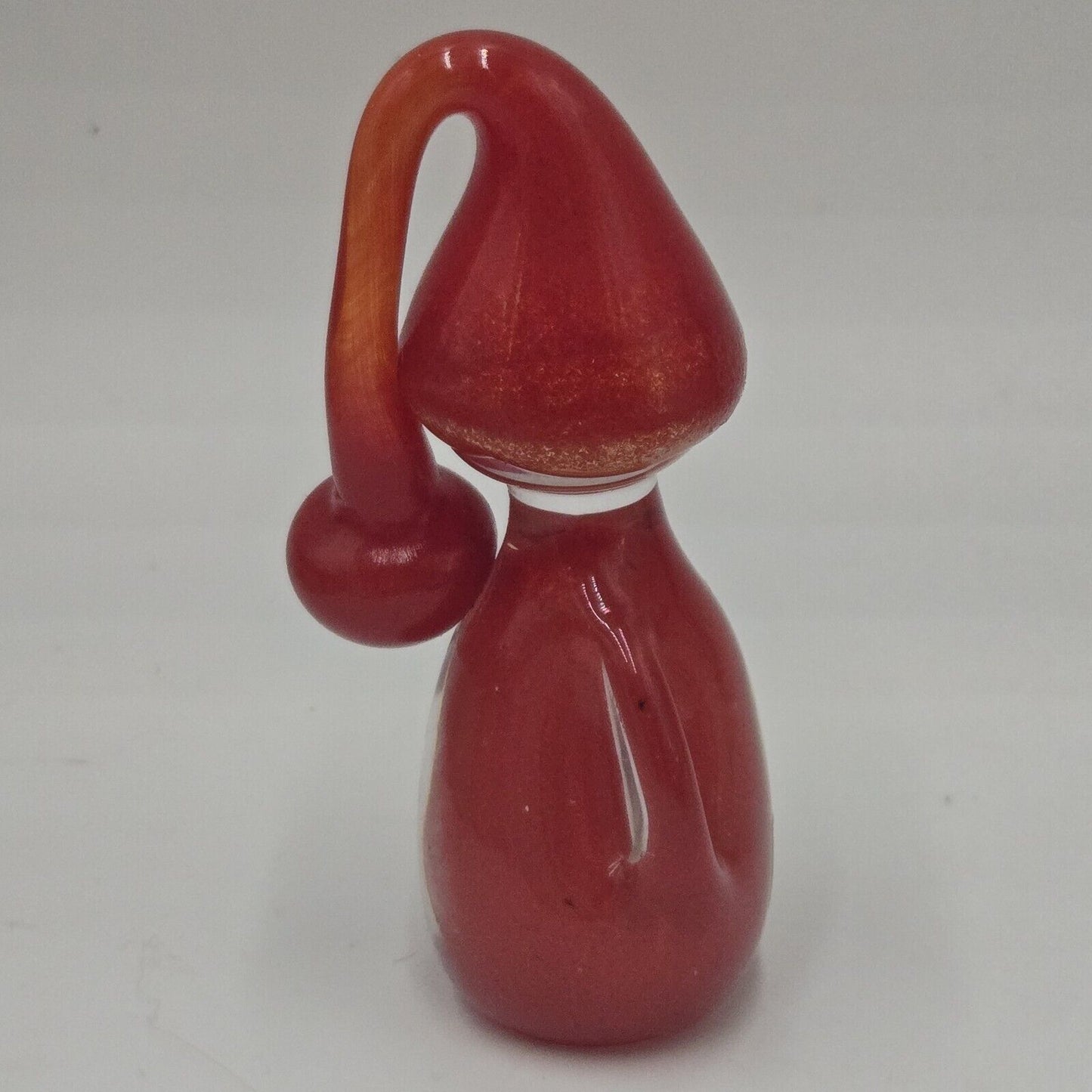 AS Glass Nuutajarvi Hand Blown Gnome Figurine Red Paperweight Finnish Finland