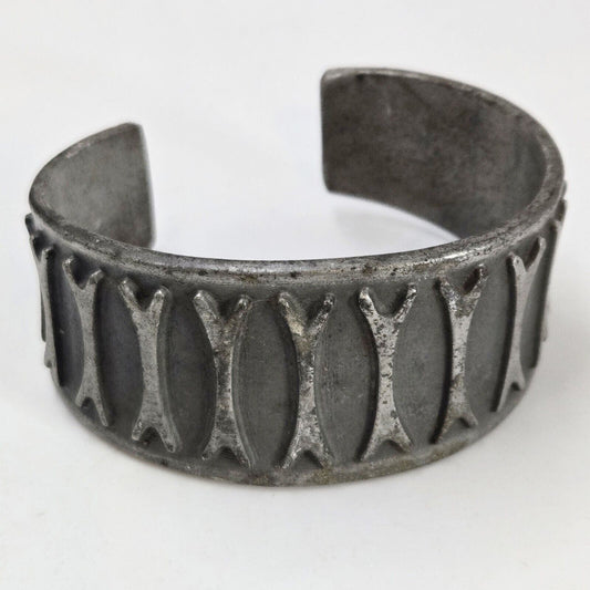 Vintage BM Pewter Norway Cuff Bracelet Brodrene Mylius Mid Century Brutalist