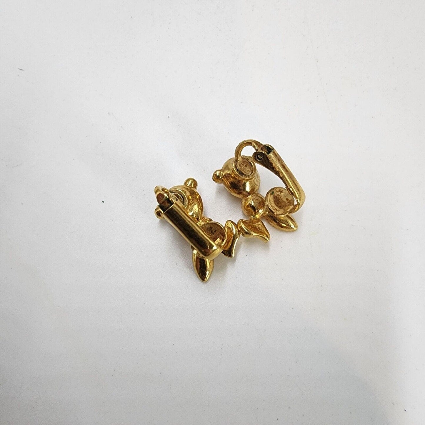 Vintage AVON Easter Bunny Rabbit Clip On Crystal Earrings Gold Tone Finish