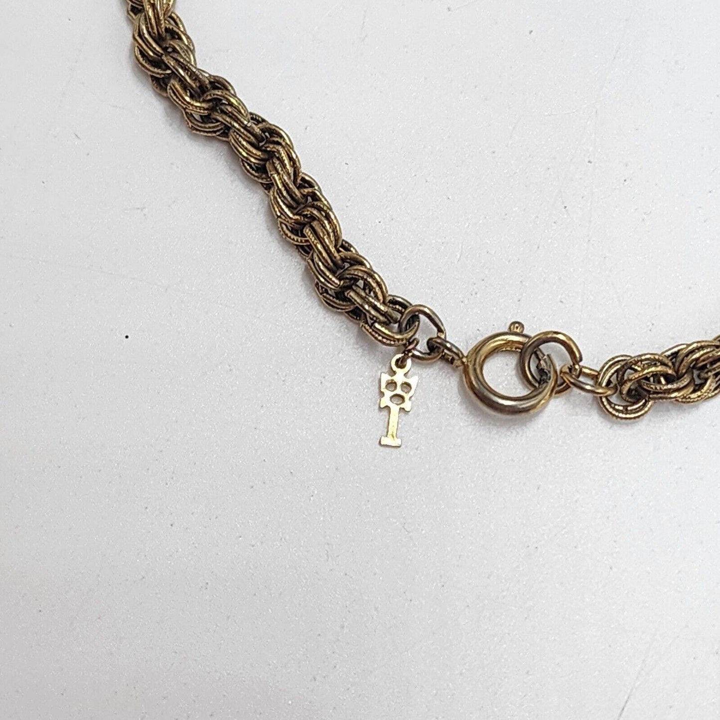 Vintage Crown Trifari Long Cable Rope Chain Necklace Gold Tone Versatile 54 In