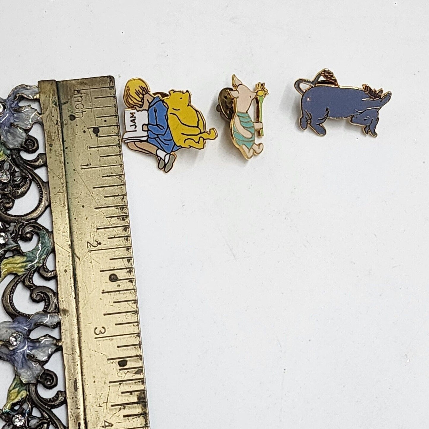 Vintage Winnie The Pooh Christopher Robin Piglet Eeyore Enamel Pin Michel & Co