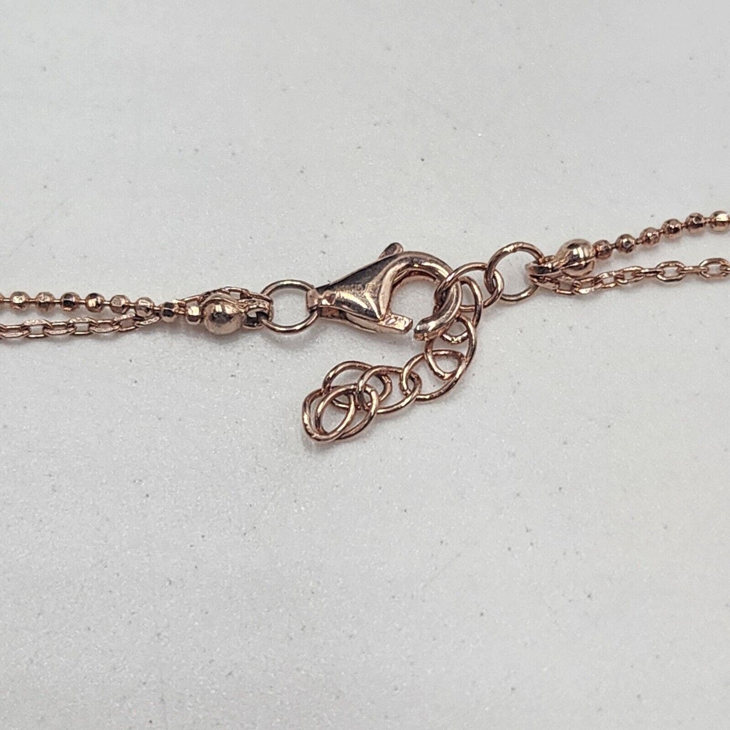 Dainty Rose Gold Over 925 Sterling Heart Minimalist 9" Large Thin Bracelet