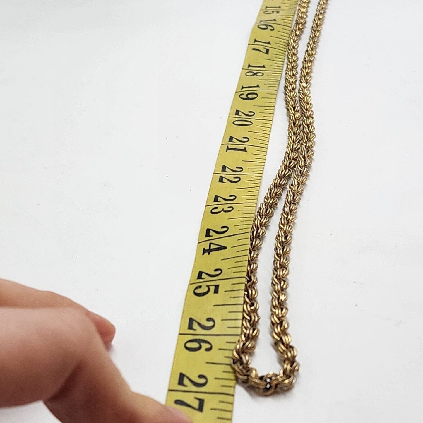 Vintage Crown Trifari Long Cable Rope Chain Necklace Gold Tone Versatile 54 In